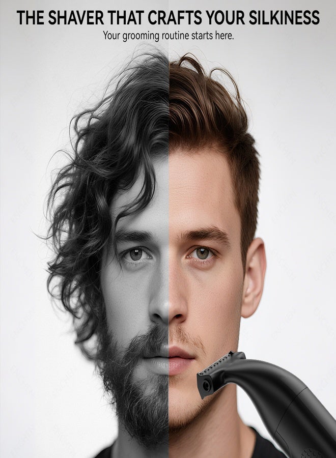 ENCHEN مقص شعر الجسم الكهربائي سبارك 5 للرجال، ماكينة حلاقة مقاومة للماء بسرعة 6500 دورة في الدقيقة مع 5 مشط توجيه (1–7 مم)، شحن سريع من نوع C، شاشة LED، شفرة على شكل R لحلاقة خالية من الألم للصدر، الإبط والأماكن الحساسة - Image 3